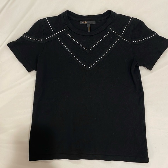 Maje studs embelished T-shirt, size 1 - Picture 7 of 7